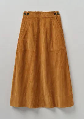 A Line Organic Cord Skirt | Toffee