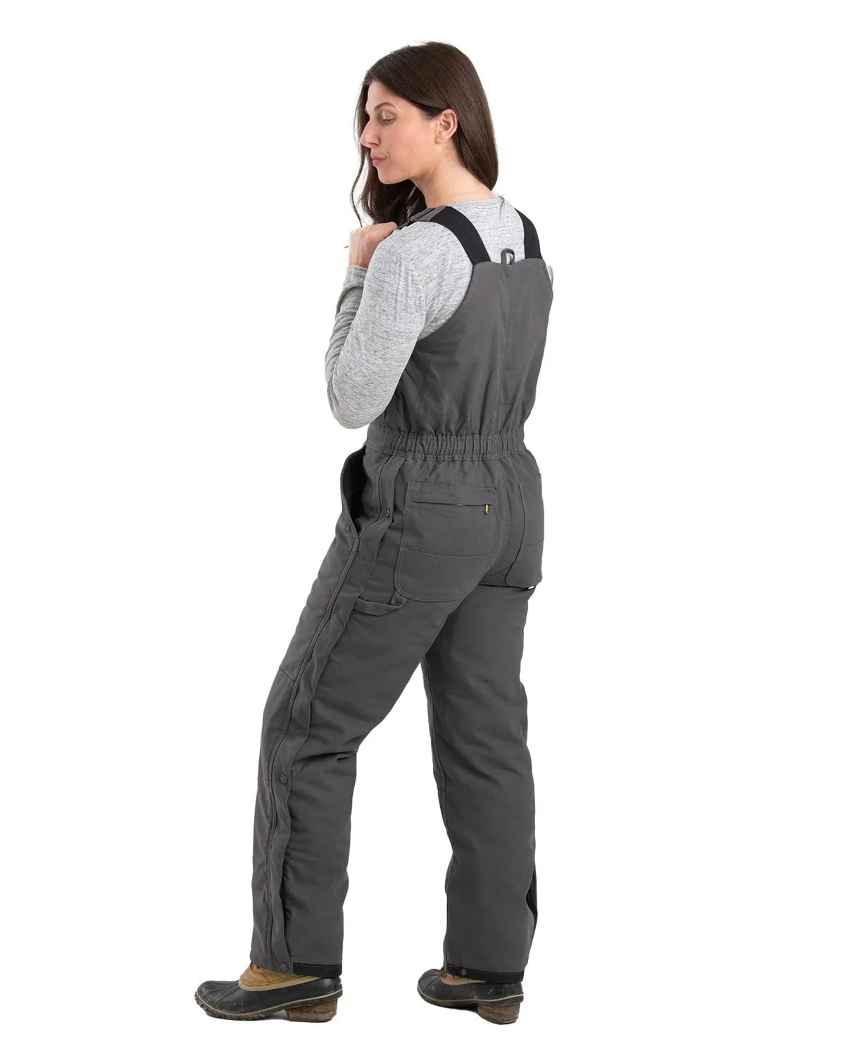 Berne Apparel Womens Softstone Duck Insulated Titanium 100% Cotton Bib Overall