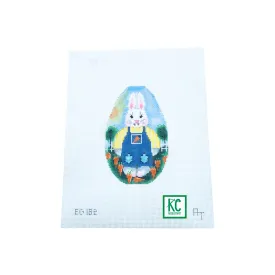 Bunny in Overalls Egg Canvas