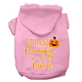 Cutest Pumpkin In The Patch Screen Print Dog Hoodie Light Pink M