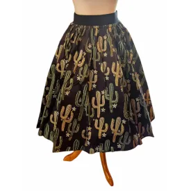 Desert Cactus Elastic Waist Skirt