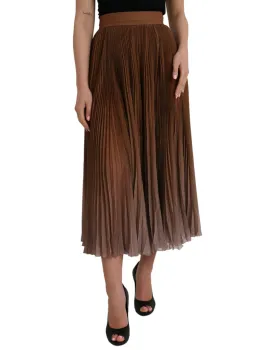 Dolce & Gabbana High Waist Pleated Midi Skirt