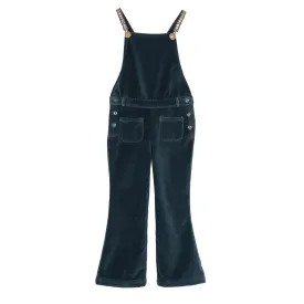 Elodie Teal Velvet Overalls