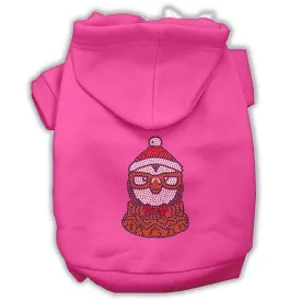 Hipster Penguin Rhinestone Dog Hoodie Bright Pink L (14)