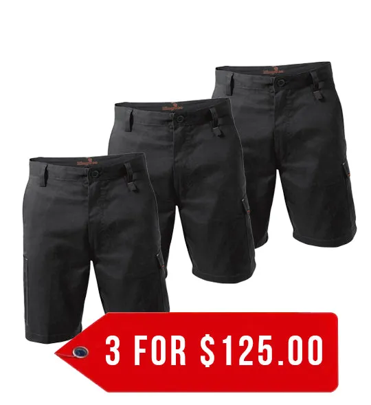 King Gee Workcool 1 Cargo Work Shorts (K17800-1)-3pack