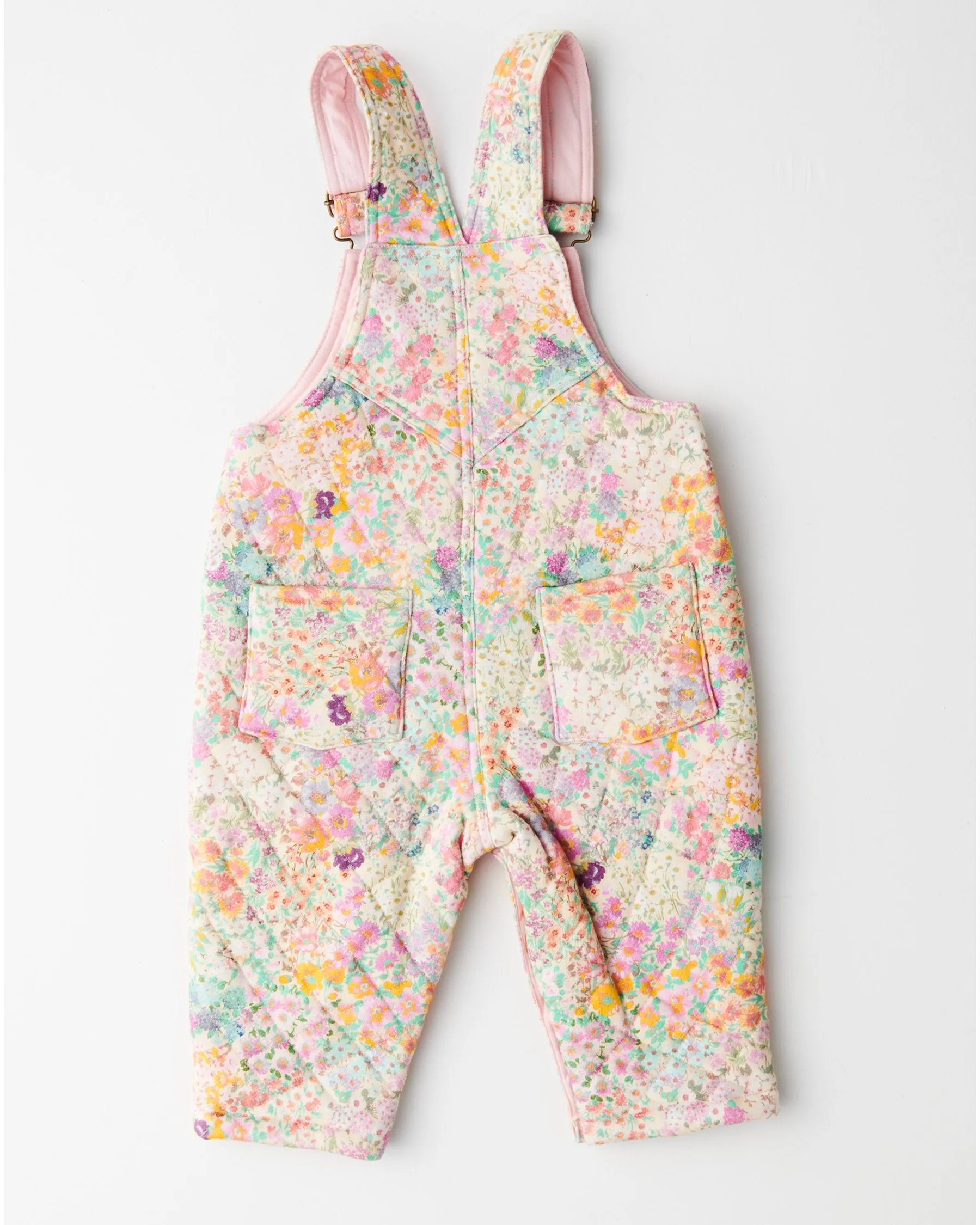 Little Bit Ditsy Baby Quilted Fleece Overalls