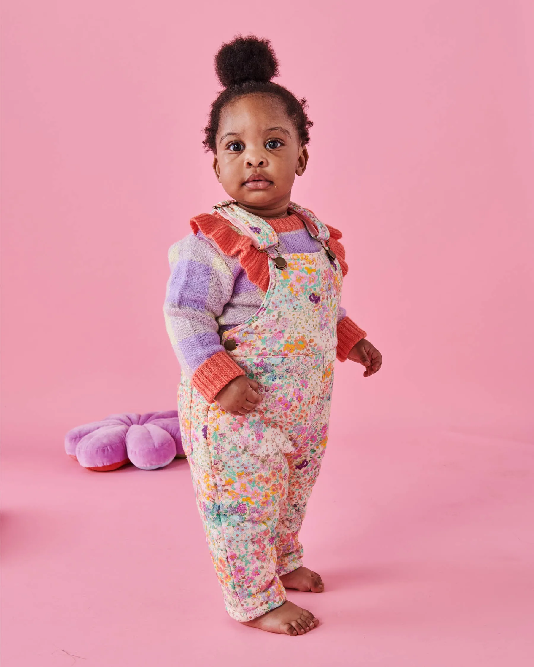 Little Bit Ditsy Baby Quilted Fleece Overalls