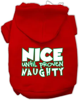 Nice Until Proven Naughty Screen Print Pet Hoodie Red Xxl (18)