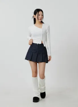 Pleated High Waist Mini Skirt CF301