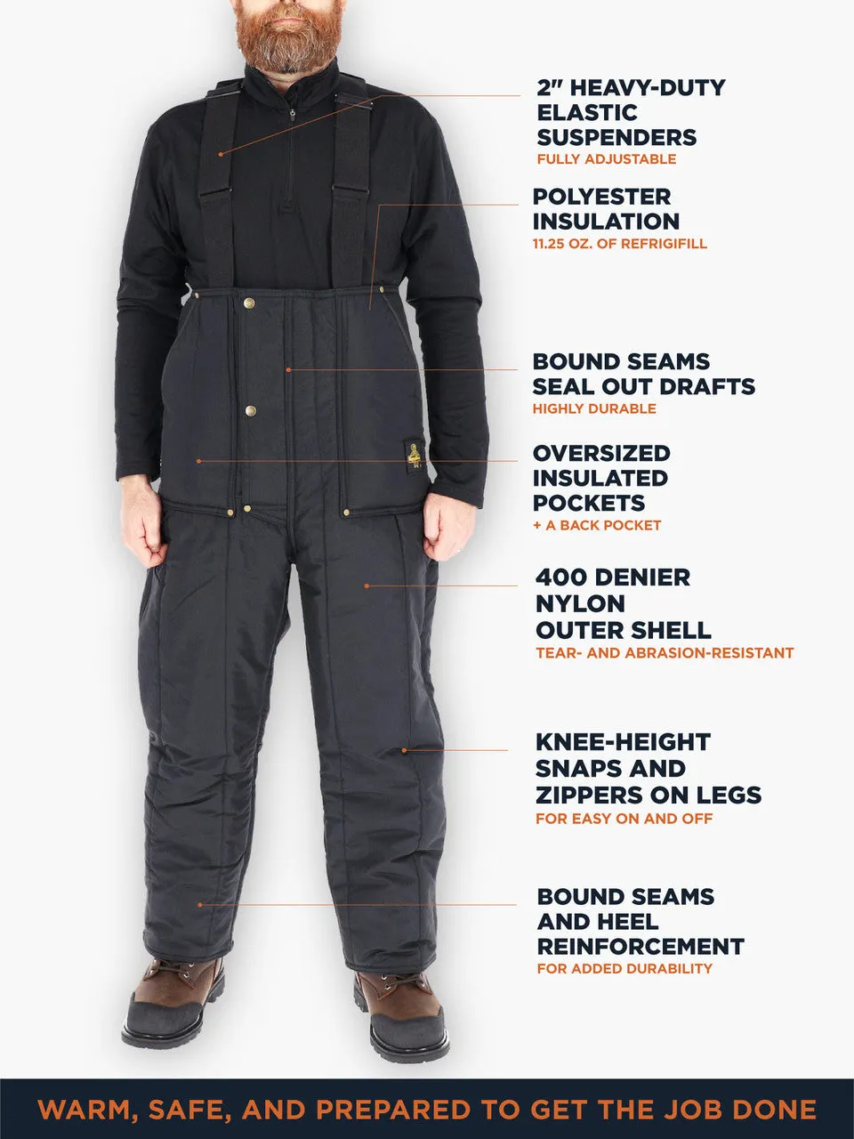 Refrigiwear Iron-Tuff® Low Bib Overalls