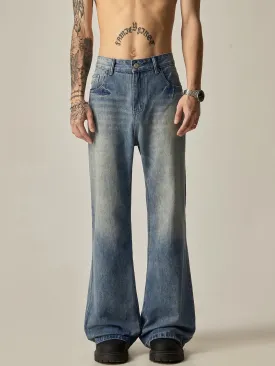 Retro High-Rise Flared Light Wash Jeans