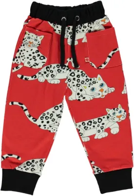 Sweatpants with snow leopard