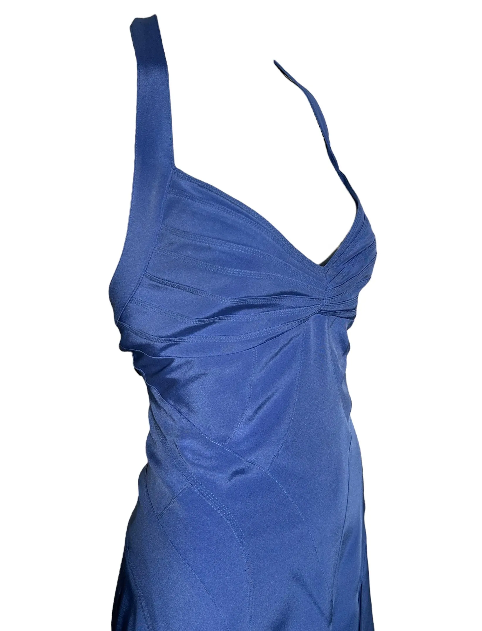 Zac Posen Periwinkle Blue Halter Flare Dress