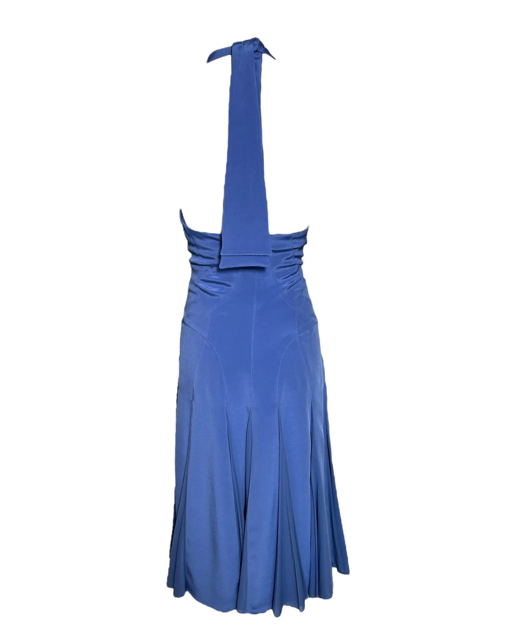 Zac Posen Periwinkle Blue Halter Flare Dress