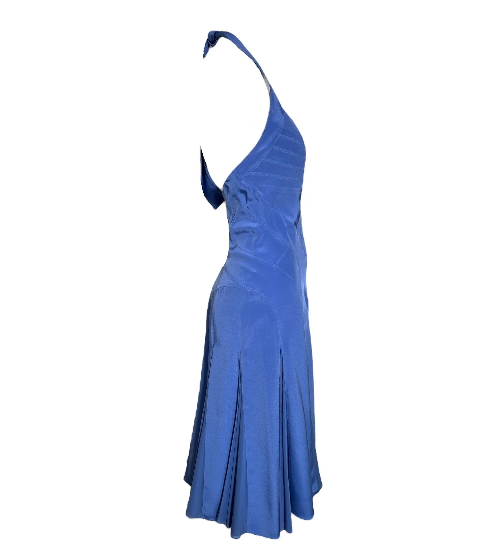 Zac Posen Periwinkle Blue Halter Flare Dress